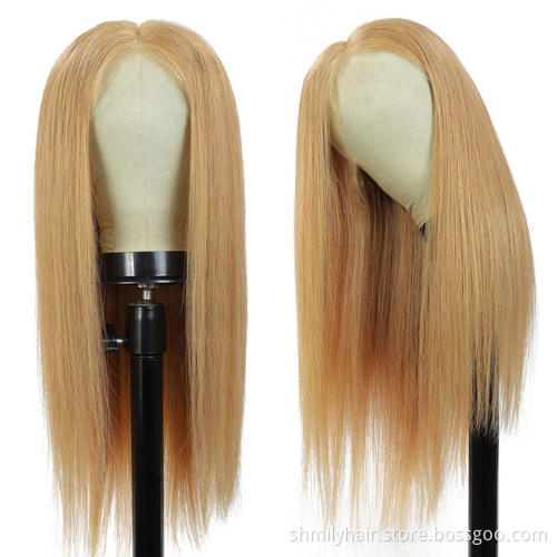 Shmily 100% Human Hair colorful Lace Wig Virgin Hair Straight Long Lace front wig for women support Customized